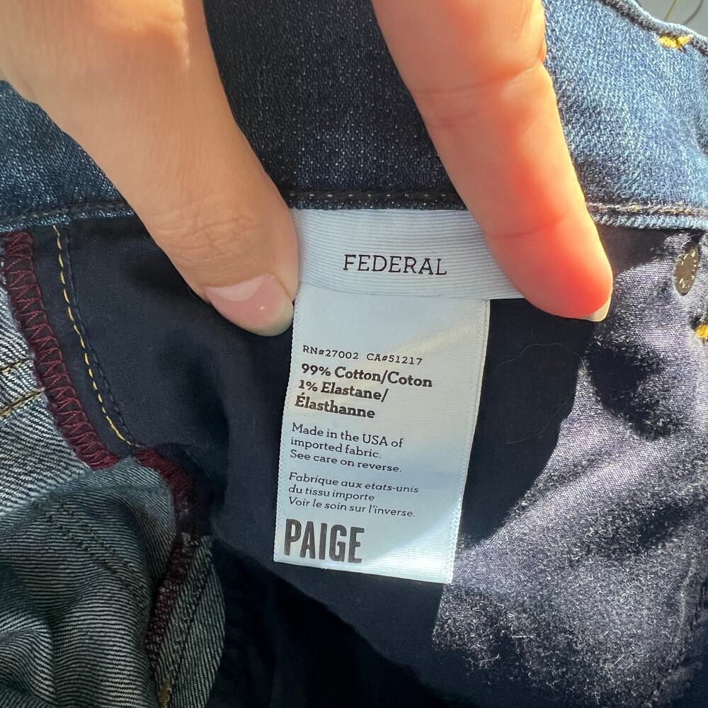 PAIGE Men's Federal Slim Straight Jeans in Knuckle Size 31 - Picture 5 of 6